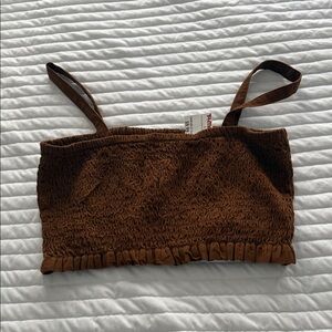 American Eagle Outfitters Brown Crop Top